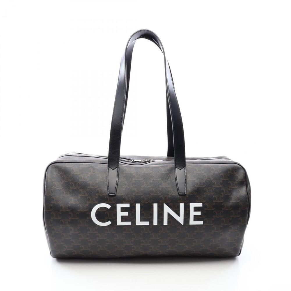 Celine Triomphe Duffle Bag, Boston Handbag, Coated Canvas Leather, Men's & Wo...
